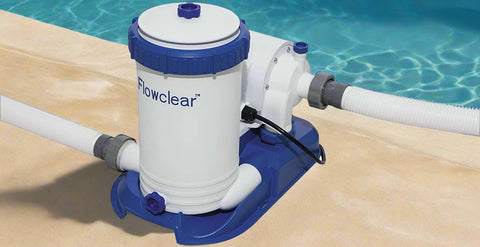 Bestway Flowclear 1500 GPH Pool Filter Pump front view
Bestway 58390 pump for above-ground pools
Bestway filter pump 1500 gallons per hour