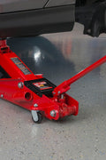 Big Red 3-Ton SUV Trolley Jack – Full View with Extended Saddle
Extended Height Hydraulic Jack – Front Angle in Red Steel Frame
Big Red SUV Jack – Adjustable Saddle Height Demo
T83006XB Floor Jack – Compact Storage with Handle and Wheels