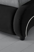 Modern Italy Style Button Tufted PU Leather Bed Frame – King and Queen Size in Black or White with Padded Headboard and Footboard