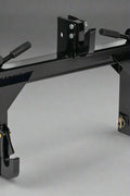 Quick hitch adapter for Category 1 tractors – black steel frame
Side view of 3-point hitch quick connector with spring locks
Heavy-duty tractor quick hitch for Category 1, 2, and 3 models