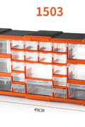 Clear drawer plastic tool box organizer with orange frame
Stackable parts storage bin for screws and fittings
Modular tool organizer with clear drawers and secure latch
Craft and DIY parts storage bin with removable dividers
Connectable plastic drawer organizer for hardware and beads