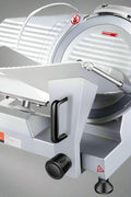 10-inch commercial stainless steel meat slicer with built-in sharpener