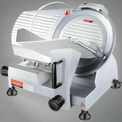 10-inch commercial stainless steel meat slicer with built-in sharpener