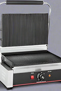 “Single commercial panini press grill with cast iron plates”

“Double panini press grill for restaurant and food truck use”