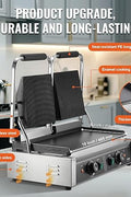“Single commercial panini press grill with cast iron plates”

“Double panini press grill for restaurant and food truck use”