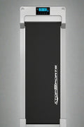 Compact treadmill side profile on white background

Folded treadmill vertical storage view

Slim treadmill for small spaces

LCD display on JC390 treadmill

Home use compact treadmill on floor