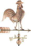 NEW Copper Weathervane Rooster & Roof Mount WV900 – Polished 3D Outdoor Weather Vane - with | Sold by Uncle Wiener's Wholesale