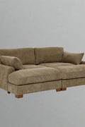 Oversized modular corduroy sofa with ottoman

Gray corduroy sectional sofa

Cream corduroy sofa with plush seating

Custom living room layout with ottoman

Deep seat cozy couch with corduroy fabric