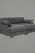 Oversized modular corduroy sofa with ottoman

Gray corduroy sectional sofa

Cream corduroy sofa with plush seating

Custom living room layout with ottoman

Deep seat cozy couch with corduroy fabric
