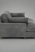 Oversized modular corduroy sofa with ottoman

Gray corduroy sectional sofa

Cream corduroy sofa with plush seating

Custom living room layout with ottoman

Deep seat cozy couch with corduroy fabric