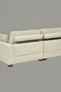 Oversized modular corduroy sofa with ottoman

Gray corduroy sectional sofa

Cream corduroy sofa with plush seating

Custom living room layout with ottoman

Deep seat cozy couch with corduroy fabric
