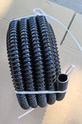 3/4 inch flexible corrugated pond tubing hose – 20 foot black PVC line for pumps and water features
