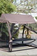 Deluxe Outdoor Hammock Swing Bed with Mosquito Net and Canopy Roof – Freestanding Lounger for Backyard and Camping