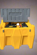 500L yellow diesel fuel tank with lockable cap and hose

Fuel transfer tank with 12V pump and nozzle

Portable polyethylene diesel tank for industrial use

Yellow fuel tank with transfer system and fittings