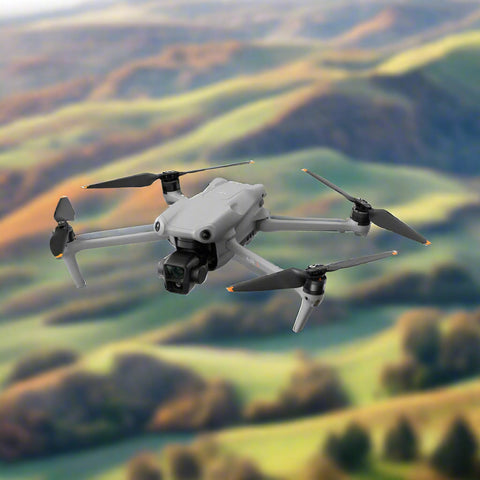 DJI Air 3 drone with dual camera system
DJI Air 3 Fly More Combo full package
DJI RC 2 controller included in the bundle
DJI Air 3 drone in flight with scenic background