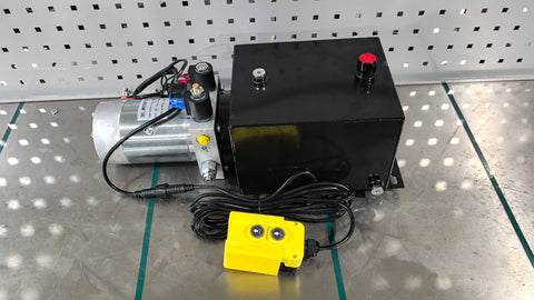 “12V double acting hydraulic pump with 8 quart reservoir”

“Trailer lift hydraulic power unit with remote pendant”

“Heavy-duty hydraulic hoist pump – 6 quart tank variant”