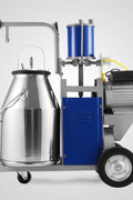 Stainless steel portable cow and goat milking machine with wheels – single and double milker setup