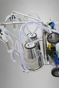 Stainless steel portable cow and goat milking machine with wheels – single and double milker setup