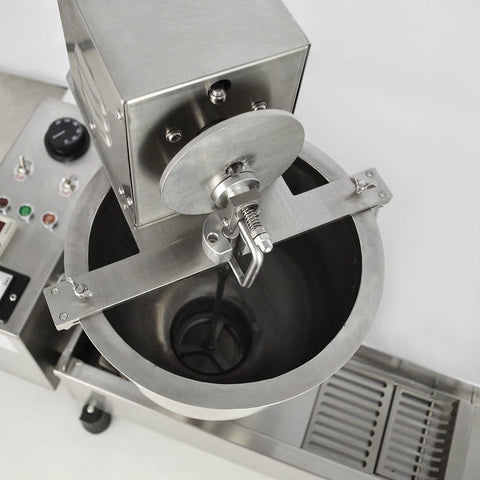 Stainless steel donut dispenser arm with frying tray for commercial kitchens
