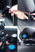 Plug-in 12V car fan installation – easy setup in backseat for air circulation
