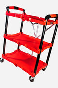 New Foldable 3 - Layer Garage Tool Cart – Heavy - Duty Rolling Storage Trolley with Wheels & Shelves WT235221 - with | Sold by Uncle Wiener's Wholesale