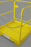 Forklift safety work platform cage

Aerial lift basket attachment for forklifts

WP36 safety cage with double doors

Folding yellow forklift cage for elevated tasks

Galvanized mesh safety cage on warehouse floor