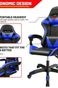 Black and Gray Gaming Office Chair Front View

Racing Style Chair with Adjustable Recline

Multiple Color Variants of Gaming Chairs

High Back Ergonomic Office Chair with Pillows