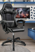 Black and Gray Gaming Office Chair Front View

Racing Style Chair with Adjustable Recline

Multiple Color Variants of Gaming Chairs

High Back Ergonomic Office Chair with Pillows