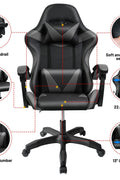 Black and Gray Gaming Office Chair Front View

Racing Style Chair with Adjustable Recline

Multiple Color Variants of Gaming Chairs

High Back Ergonomic Office Chair with Pillows