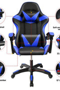 Black and Gray Gaming Office Chair Front View

Racing Style Chair with Adjustable Recline

Multiple Color Variants of Gaming Chairs

High Back Ergonomic Office Chair with Pillows
