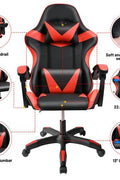 Black and Gray Gaming Office Chair Front View

Racing Style Chair with Adjustable Recline

Multiple Color Variants of Gaming Chairs

High Back Ergonomic Office Chair with Pillows