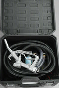 12V Fuel Transfer Pump Kit – Full Case View | Model S1180
Heavy-Duty Fuel Pump for Gas and Diesel – Components Displayed
Fuel Transfer Hose and Nozzle with Compact Pump Setup
Storage Box with Fuel Pump System for On-the-Go Use