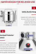 "700g electric stainless steel grain grinder with safety lid"

"High-speed commercial spice mill with overload protection"

"Herb and grain electric grinder for kitchen and lab use"