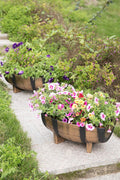 NEW HALF BARREL PLASTIC PLANTER 517201 - with | Sold by Uncle Wiener's Wholesale