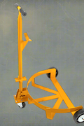 Heavy-duty drum dolly with T-handle and footboard
1100 lb steel frame dolly for 55-gallon drums
Yellow industrial drum trolley with caster wheels
Universal drum cart with solid foot support
Drum dolly with polyurethane wheels for smooth mobility