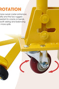 Heavy-duty drum dolly with T-handle and footboard
1100 lb steel frame dolly for 55-gallon drums
Yellow industrial drum trolley with caster wheels
Universal drum cart with solid foot support
Drum dolly with polyurethane wheels for smooth mobility