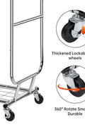 New Heavy Duty Double Rod Clothing Garment Rack – Rolling Adjustable Closet Organizer with Storage 600 lbs Capacity SKU AMCMR2992 - with | Sold by Uncle Wiener's Wholesale