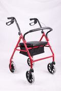 New Heavy Duty Extra Wide Rolling Walker with Padded Seat – 8" Wheels, Adjustable Height, Loop Brakes, Red - with | Sold by Uncle Wiener's Wholesale