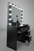 "Hollywood LED Light Mirror Dressing Table in White Finish"

"Black Vanity Dressing Table with LED Lighted Mirror"

"Spacious Drawer Storage in Hollywood Style Dressing Table"

"LED Mirror Close-up with Adjustable Brightness for Makeup"

"Modern White and Black Dressing Table Sets for Bedrooms"