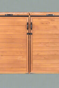Outdoor Medium Trash & Recycling Storage Shed - Cypress Wood

Garbage Bin Storage Enclosure with Dual Doors and Top Lid

Brown Cypress Wooden Outdoor Garbage Shed for 2 Bins

Weather-Resistant Horizontal Storage Shed for Trash Bins

Durable Wooden Recycling Bin Storage Cabinet for Outdoors