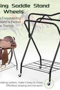 New Horse Saddle Stand Rack – Portable Metal Saddle Holder for Tack Room or Stable 125252 - with | Sold by Uncle Wiener's Wholesale