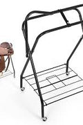 New Horse Saddle Stand Rack – Portable Metal Saddle Holder for Tack Room or Stable 125252 - with | Sold by Uncle Wiener's Wholesale
