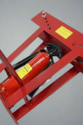 Hydraulic 12-Ton Pipe Bender in Red with Handle – Side View