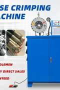 Hydraulic hose crimping machine full view

400 ton hydraulic hose press with tool cabinet

Close-up of hose crimp die sets

Hose crimping tool with 10L oil pump

Industrial hydraulic press for 6–51mm hoses