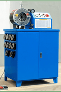 Hydraulic hose crimping machine full view

400 ton hydraulic hose press with tool cabinet

Close-up of hose crimp die sets

Hose crimping tool with 10L oil pump

Industrial hydraulic press for 6–51mm hoses