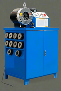 Hydraulic hose crimping machine full view

400 ton hydraulic hose press with tool cabinet

Close-up of hose crimp die sets

Hose crimping tool with 10L oil pump

Industrial hydraulic press for 6–51mm hoses