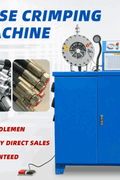 Hydraulic hose crimping machine full view

400 ton hydraulic hose press with tool cabinet

Close-up of hose crimp die sets

Hose crimping tool with 10L oil pump

Industrial hydraulic press for 6–51mm hoses