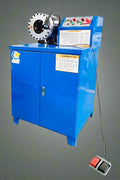 Hydraulic hose crimping machine full view

400 ton hydraulic hose press with tool cabinet

Close-up of hose crimp die sets

Hose crimping tool with 10L oil pump

Industrial hydraulic press for 6–51mm hoses
