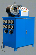 Hydraulic hose crimping machine full view

400 ton hydraulic hose press with tool cabinet

Close-up of hose crimp die sets

Hose crimping tool with 10L oil pump

Industrial hydraulic press for 6–51mm hoses
