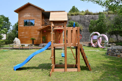 Wooden Backyard Kids Swing Set & Slide – Model C627 Outdoor Play Structure